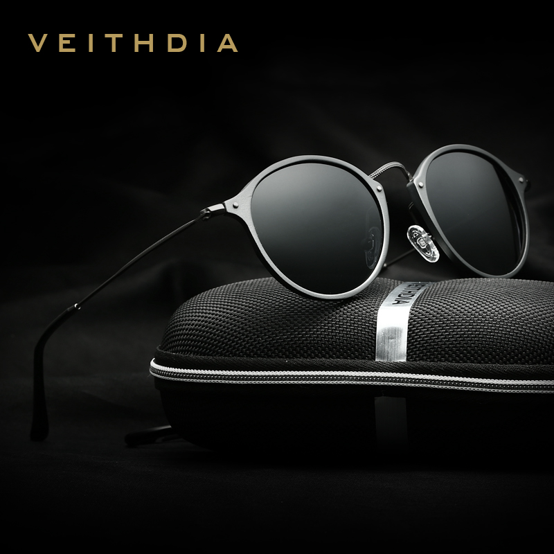 Sunglasses Aviator Polarized - VEITHDIA Herren-Sonnenbrille, modisch, rund, Unisex, polarisierte