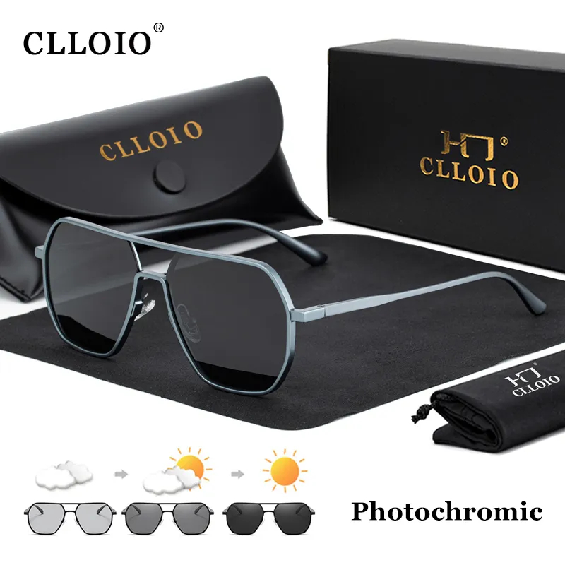 Sunglasses Aviator Polarized - CLLOIO Neue Mode Aluminium Photochrome Sonnenbrille